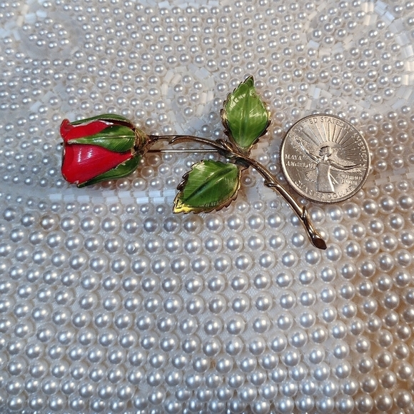 GIOVANNI Real Like Beauty Vintage Rose Brooch Pin - Picture 4 of 10